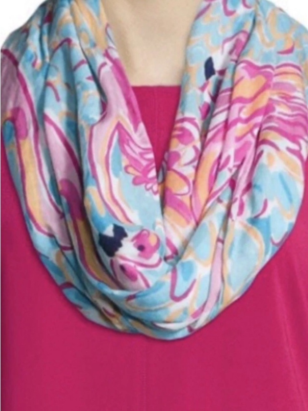 Lilly Pulitzer Riley Multi  Color Peel and Eat Infinity Scarf OS